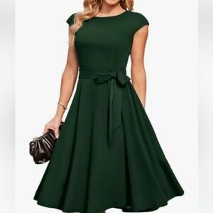 Dress Tells Retro Cocktail Parry Dress Size Small Green